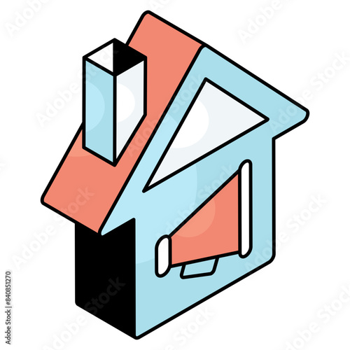 Editable design icon of home building 