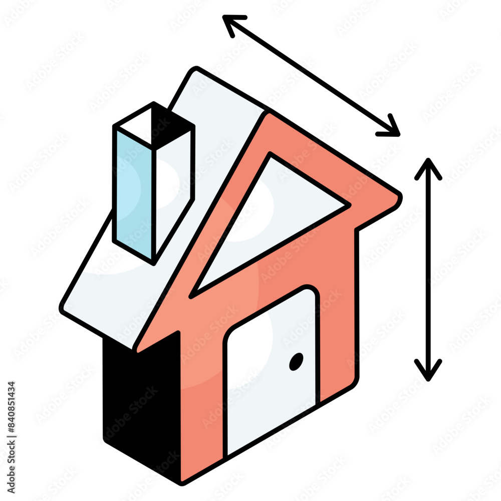 A colored design icon of home measurement A colored design icon of home measurement
