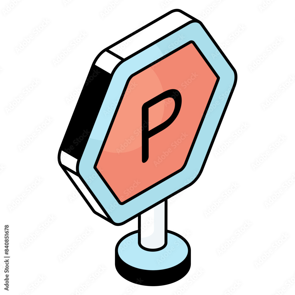 Modern design icon of parking board Modern design icon of parking board