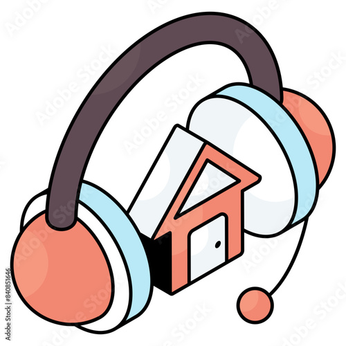 Trendy design icon of estate helpline 