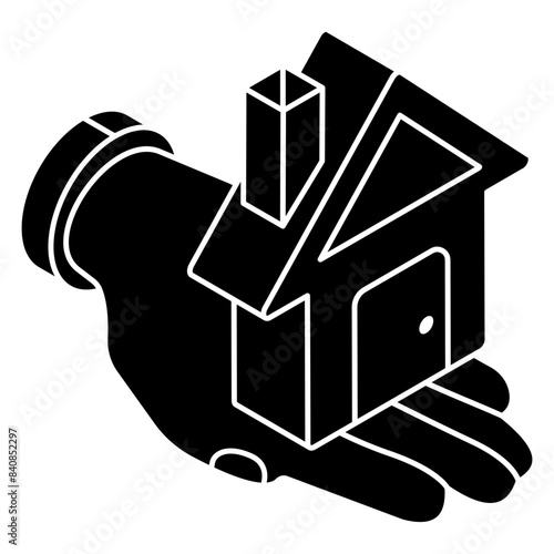 Editable design icon of home building 