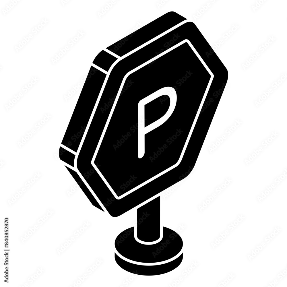Modern design icon of parking board Modern design icon of parking board
