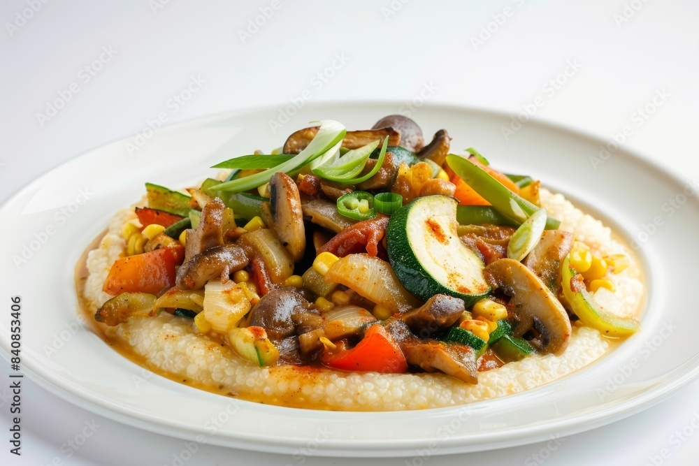 Hearty Cajun Vegetable Grits with Creamy Grits and Sautéed Bell Peppers Hearty Cajun Vegetable Grits with Creamy Grits and Sautéed Bell Peppers