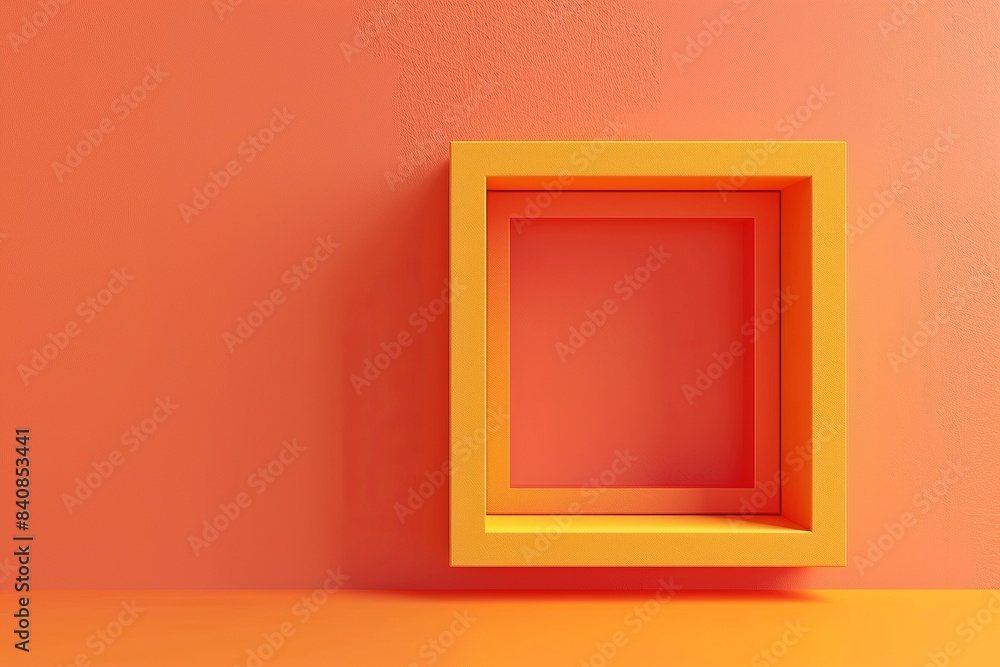 3d abstract background with square shapes on wall - orange and yellow 3d abstract background with square shapes on wall - orange and yellow