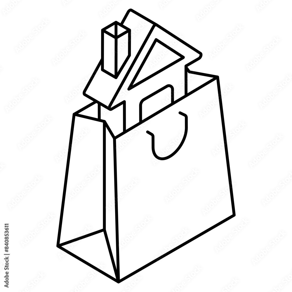 Creative design icon of home shopping Creative design icon of home shopping