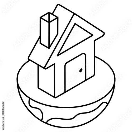 Modern design icon of new home 