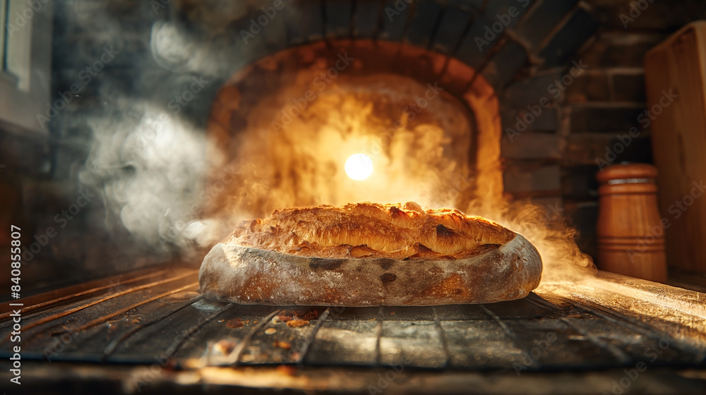 delicious toasted bread in an oven. setting should feature a rustic oven with the door slightly ajar, allowing steam to waft out delicious toasted bread in an oven. setting should feature a rustic oven with the door slightly ajar, allowing steam to waft out