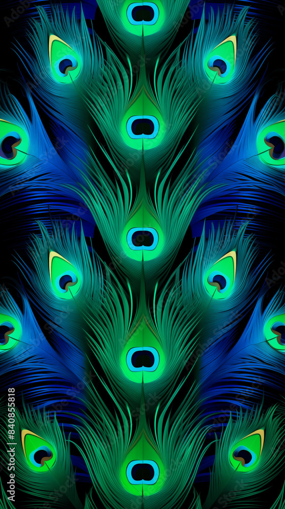 Obraz premium Peacock Pattern Background, Texture, Wallpaper, Background, Cell Phone Cover and Screen, Smartphone, Computer, Laptop, 9:16 Format - PNG