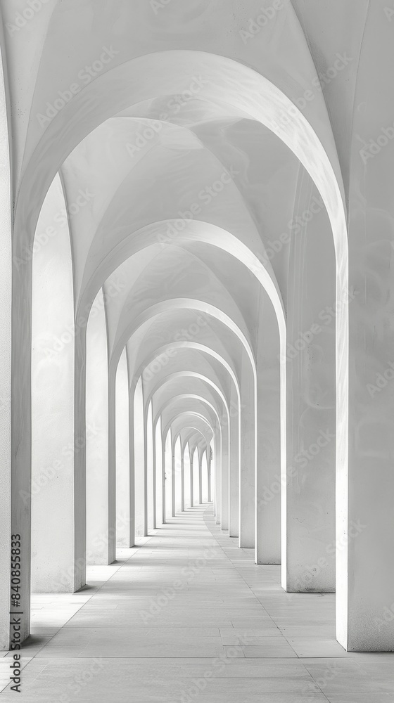 White Arched Corridor in Modern Architecture White Arched Corridor in Modern Architecture