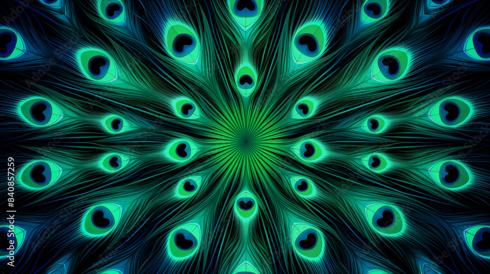 Obraz premium Peacock Pattern Background, Texture, Wallpaper, Background, Cell Phone Cover and Screen, Smartphone, Computer, Laptop, 16:9 Format - PNG