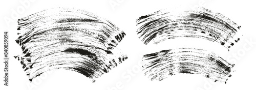 Hand Drawn Flat Fan Brush Thick Curved Background Mix High Detail Abstract Vector Background Mix Set 