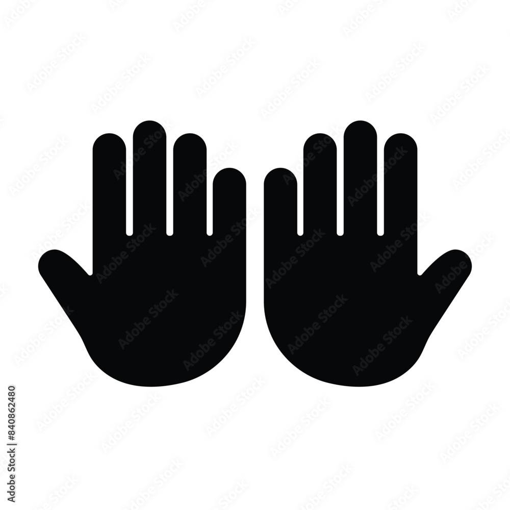 Obraz premium Set of Hand waving, hand gesture icon. human hand palm with fingers icon collection. Vector Illustration. 