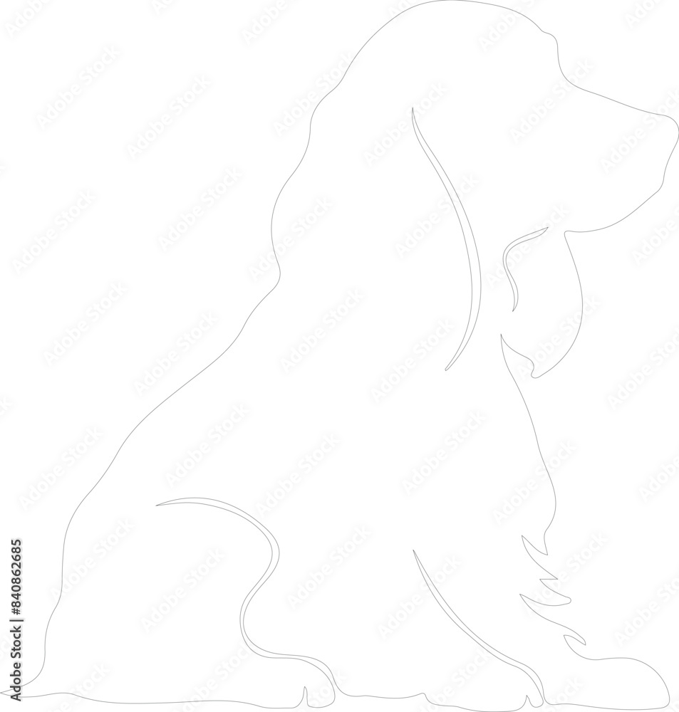 English Cocker Spaniel outline English Cocker Spaniel outline