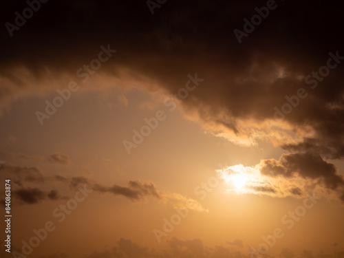 Couché de soleil derrière les nuages