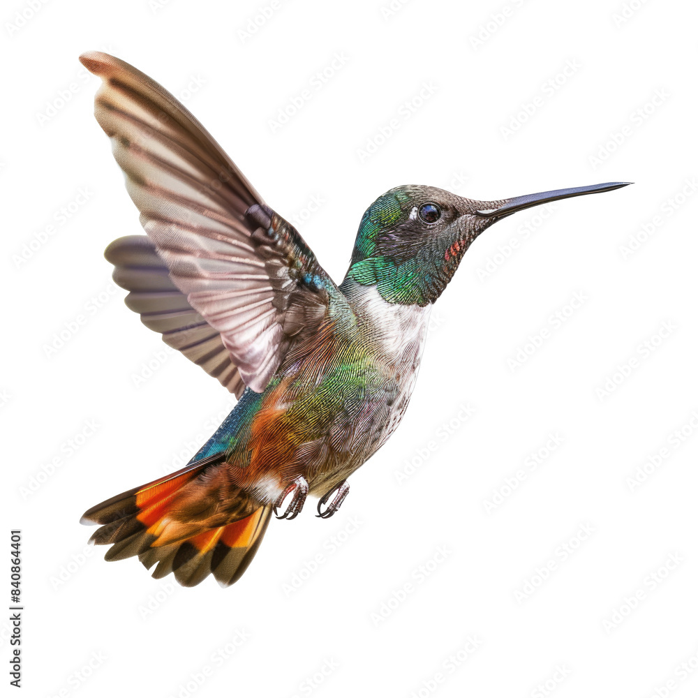 Obraz premium Broad Billed Hummingbird on transparent background