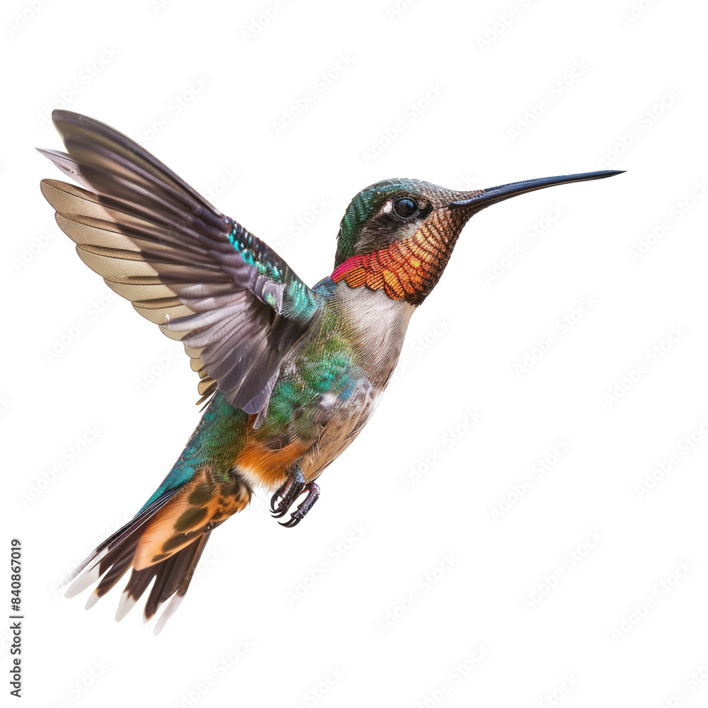 Obraz premium Broad Billed Hummingbird on transparent background