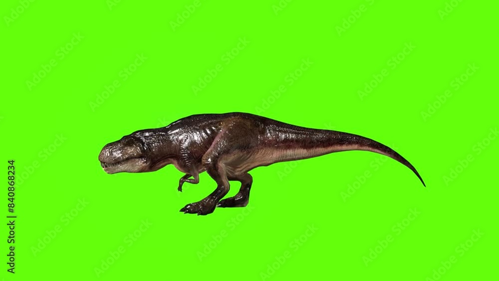 T-rex dinosaur idle attack green screen animation 3D rendering T-rex dinosaur idle attack green screen animation 3D rendering