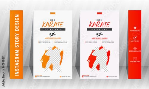 Karate instagram story design martial arts flyer karate school,Kids Taekwondo practice,