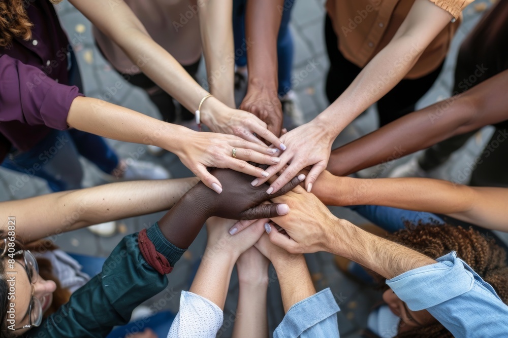 A Tapestry of Hands Reaching for Unity in a Diverse Group