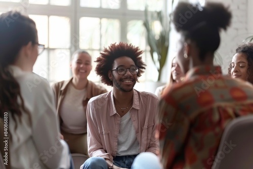 Wallpaper Mural A Moment of Shared Connection in a Modern Meeting Space Torontodigital.ca