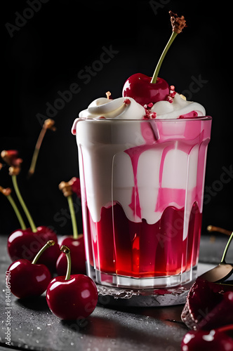 Wallpaper Mural cherry mousse with cream Torontodigital.ca