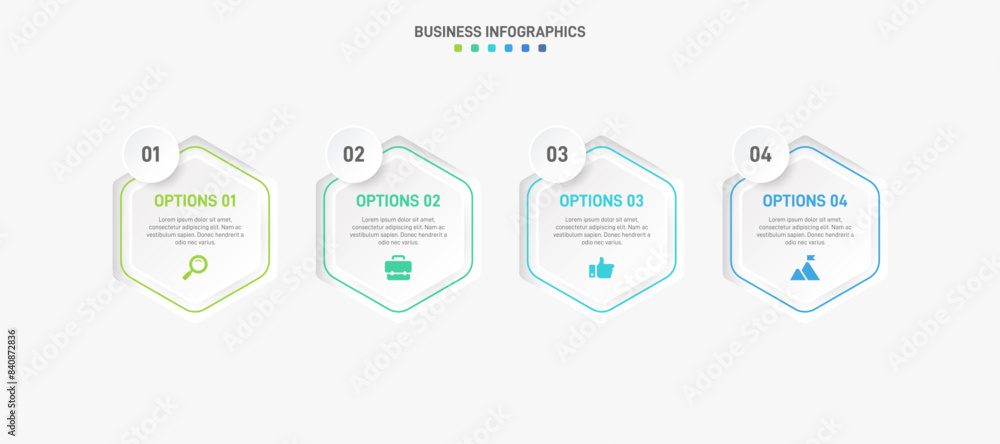 Horizontal progress bar featuring 4 arrow-shaped elements, symbolizing the four stages of business strategy and progression. Clean timeline infographic design template. Vector for presentation Horizontal progress bar featuring 4 arrow-shaped elements, symbolizing the four stages of business strategy and progression. Clean timeline infographic design template. Vector for presentation