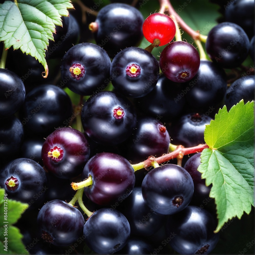 Fresh black currant on dark background. Fresh black currant on dark background.
