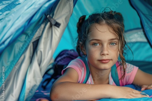 Girl. Journey. Camp. Hike. Tent. Childhood