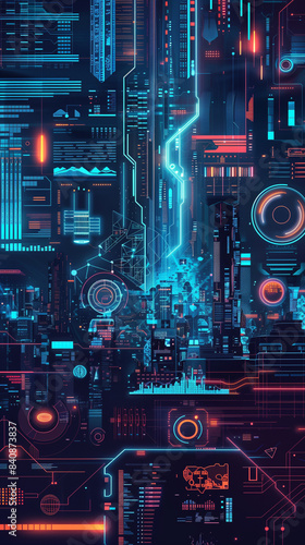 Wallpaper Mural A Illustration of a futuristic Infographic Torontodigital.ca