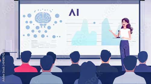 Interactive AI Education Engaging Presentation on Artificial Intelligence Concepts to a Diverse Audience, Emphasizing the Integration of AI in Modern Teaching and Learning Environments for Enhanced
