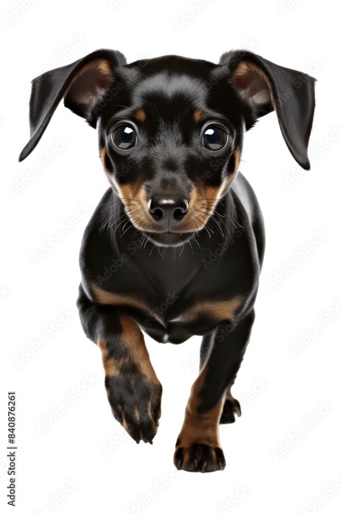 A Curious Dachshund Puppy Walks Towards the Camera With Big Eyes A Curious Dachshund Puppy Walks Towards the Camera With Big Eyes