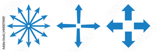 inward and outward arrow to center. icon, vector illustration