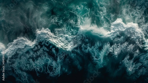 Stunning aerial shot of a breathtaking seascape from above. photo
