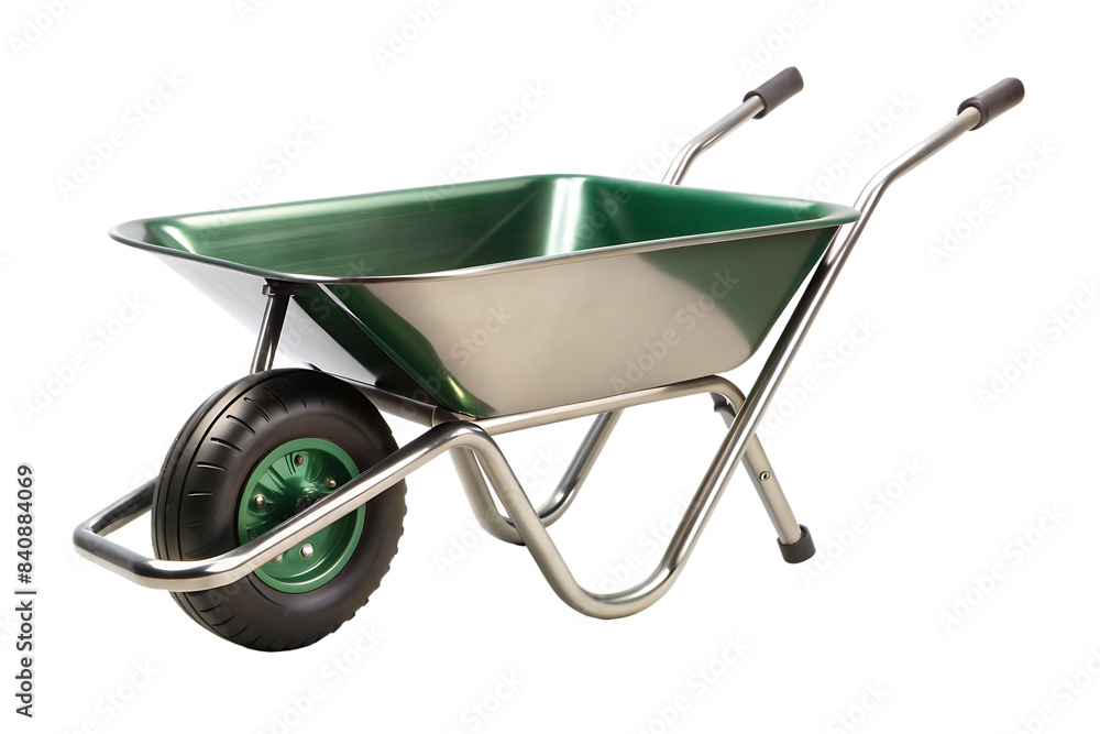 Wheelbarrow isolated on white background. Gardening tool ai generated Wheelbarrow isolated on white background. Gardening tool ai generated
