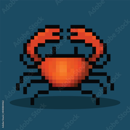 crab  in 8 bit pixel art