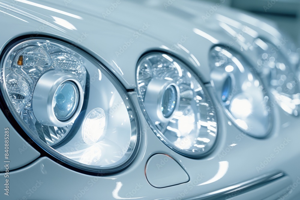 Detailed close up of modern car headlights for enhanced visibility and searchability Detailed close up of modern car headlights for enhanced visibility and searchability