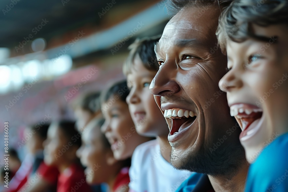 This image captures a blurred view of spectators at a sporting event, showcasing the vibrant atmosphere This image captures a blurred view of spectators at a sporting event, showcasing the vibrant atmosphere