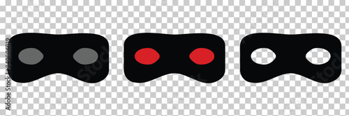 Superhero mask vector black icon. Silhouette hero cartoon character comic face.