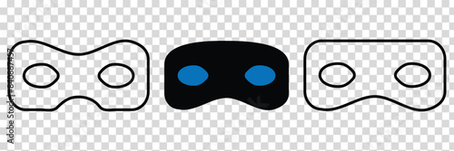 Superhero mask or villian face mask eye mask on transparent