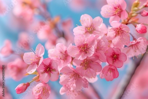 Close-up of pink cherry blossoms in springtime