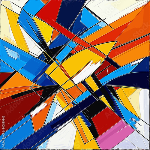 Wallpaper Mural Abstract Geometric Wall Art, Colorful Modern Painting, Large Abstract Canvas, Contemporary Office Decor, Unique Home Art Piece Torontodigital.ca