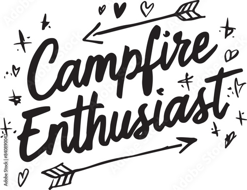 Campfire Enthusiast Vector Illustration