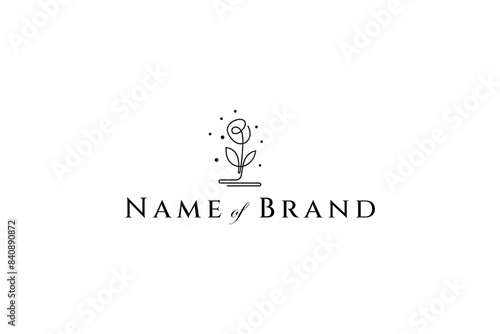 tulip flower logo with continuous line design style