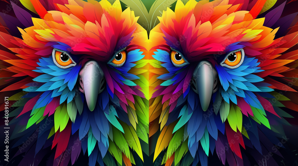 Fototapeta premium Parrot Pattern Background, Texture, Wallpaper, Background, Cell Phone Cover and Screen, Smartphone, Computer, Laptop, 16:9 Format - PNG