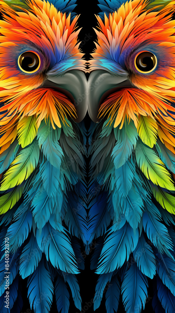 Fototapeta premium Parrot Pattern Background, Texture, Wallpaper, Background, Cell Phone Cover and Screen, Smartphone, Computer, Laptop, 9:16 Format - PNG