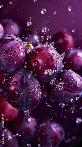 Juicy Damson Plums: Capturing Freshness in Mid-Air