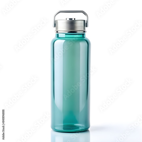 blue plastic bottle isolated