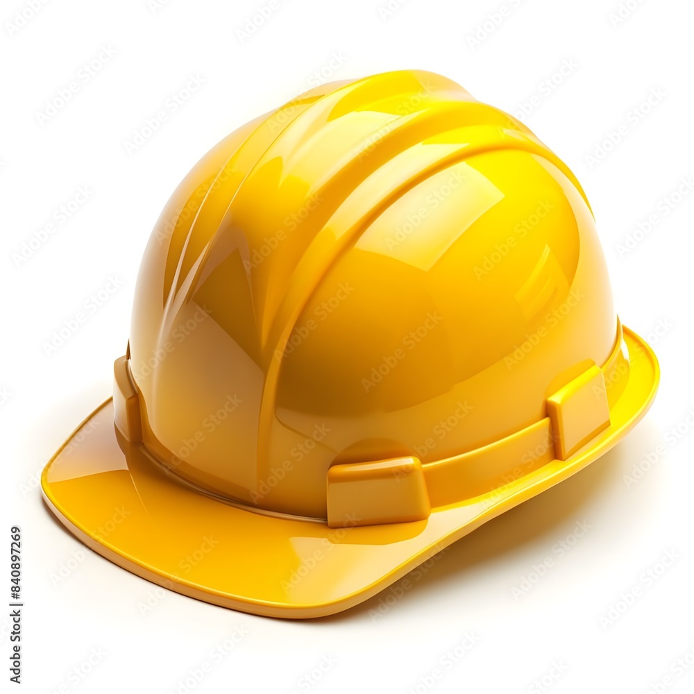 Fototapeta premium yellow helmet isolated on white
