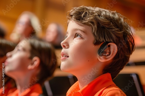Wallpaper Mural A Young Boys Focused Gaze During an Auditorium Performance Torontodigital.ca