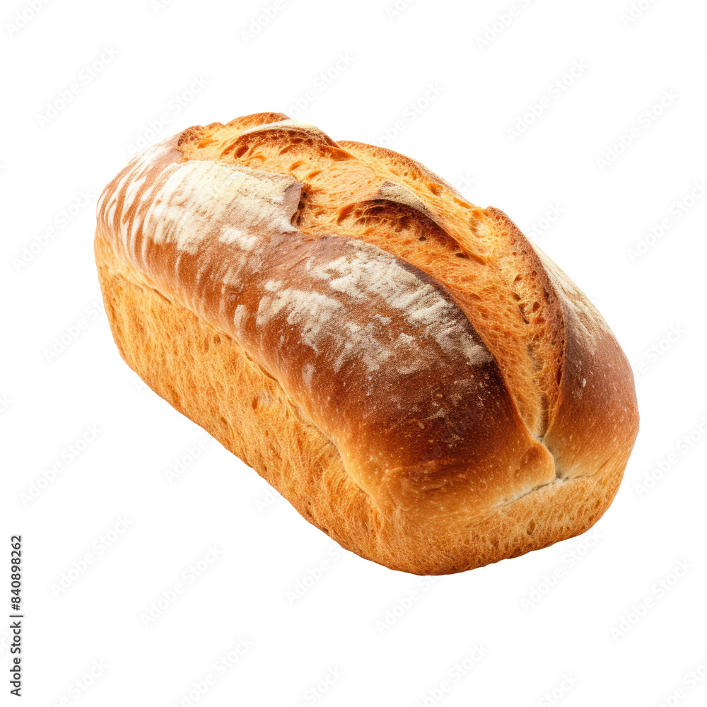 Freshly Baked Loaf of Bread on Isolated Background, Bakery Advertising and Culinary Presentation Freshly Baked Loaf of Bread on Isolated Background, Bakery Advertising and Culinary Presentation